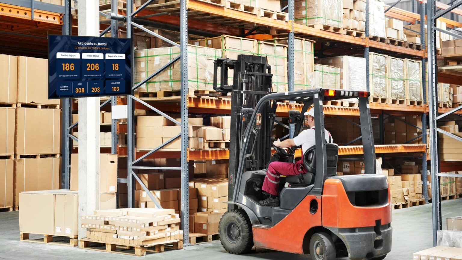 Affichage dynamique industrie - Sécurité entrepôt logistique