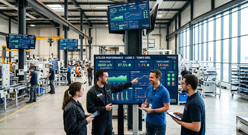 Affichage dynamique industrie - écrans lignes production