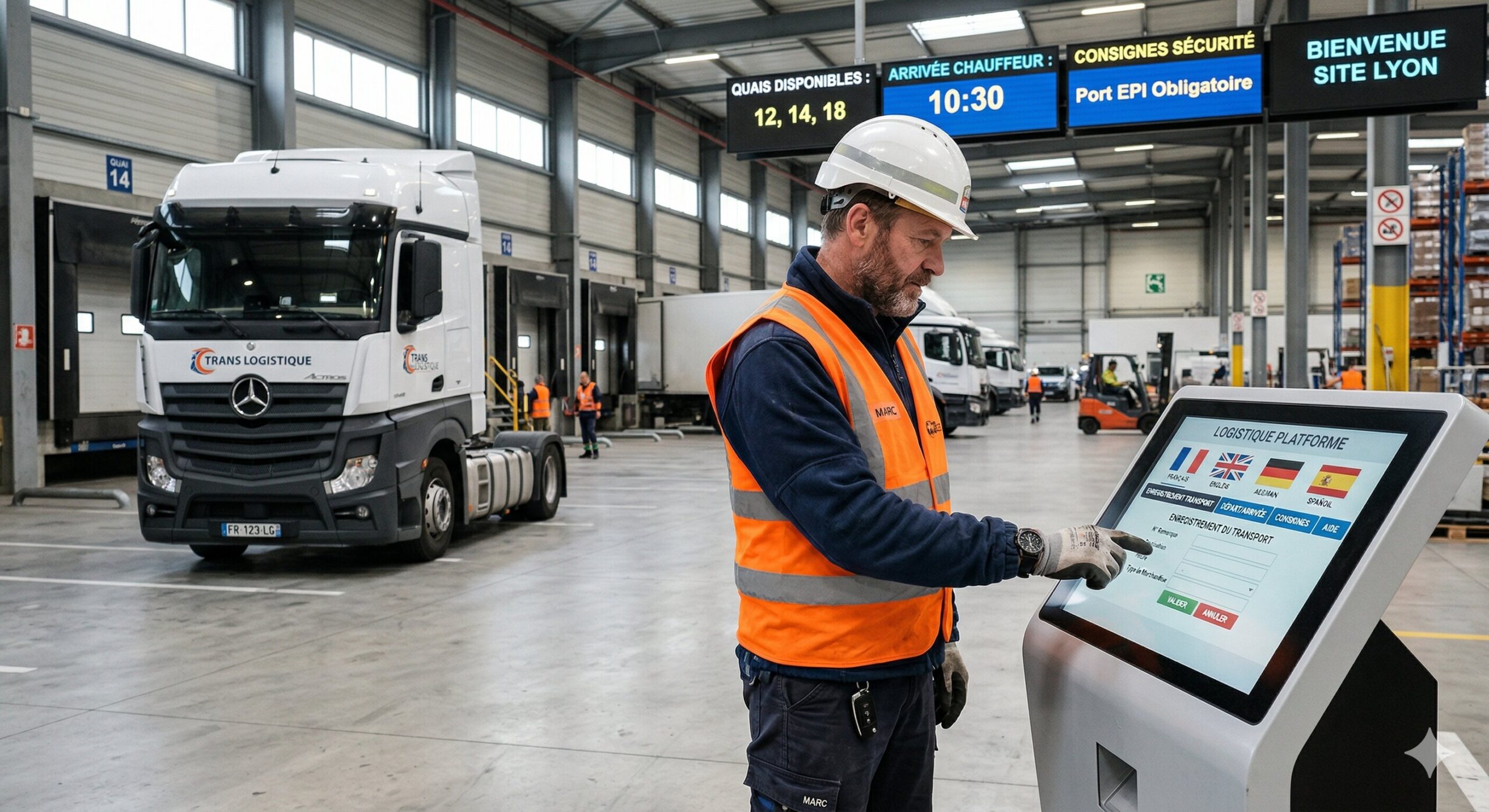 Borne tactile accueil chauffeur